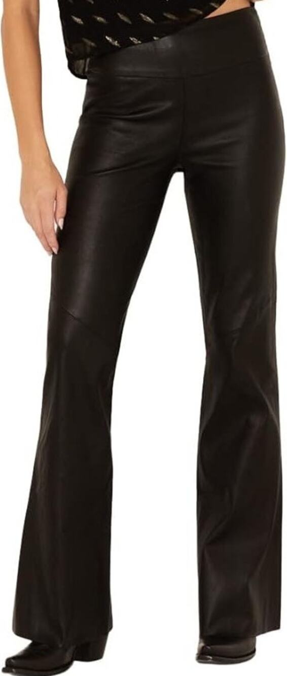 Idyllwind Lindsay Flare Pants 100% Lamb Leather Rodeo High Waisted Black Large